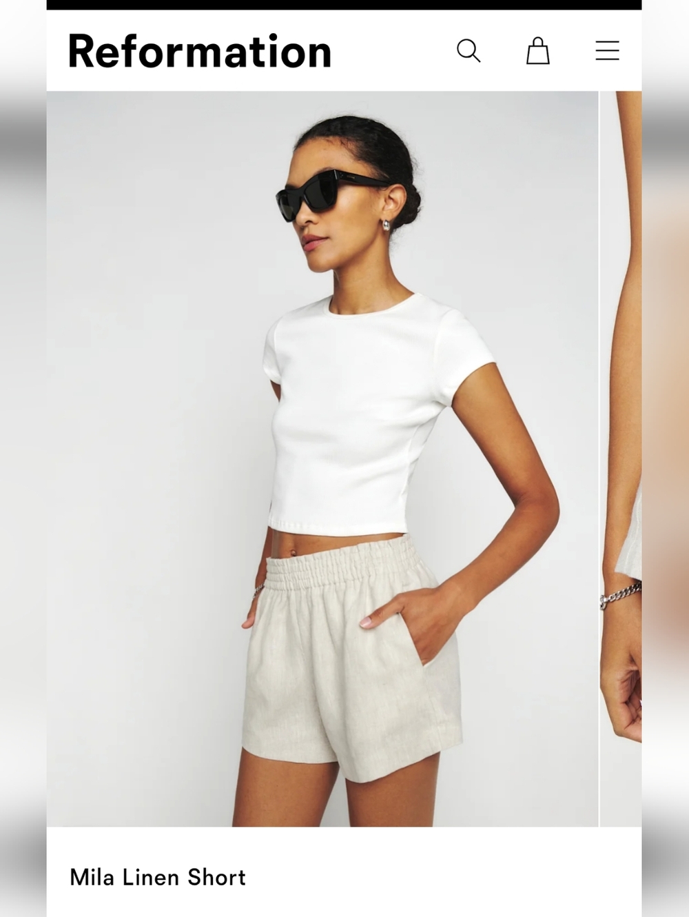 Reformation Mila linen Short - Size Small